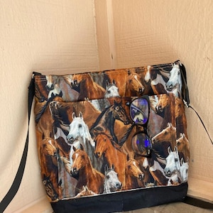 Horses Quilted Crossbody Bag