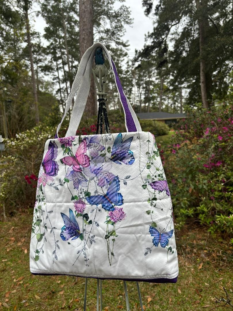 蝶のキルティングトートバッグ - Etsy 日本