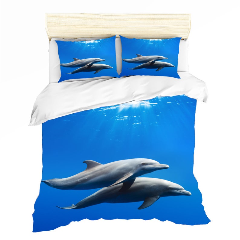 Bedding Set Dolphin Bed Duvet Cover With Pillowcases Single Etsy