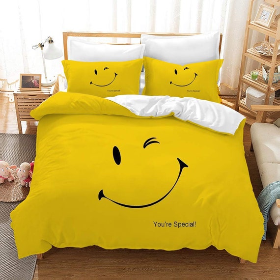 Emoji Duvet Cover Set With Pillowcase King Size Double Single Super Bedding