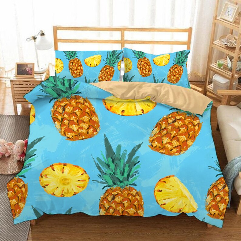 Fruit Bedding Sets Pineapple Bed Set Duvet Cover And Etsy