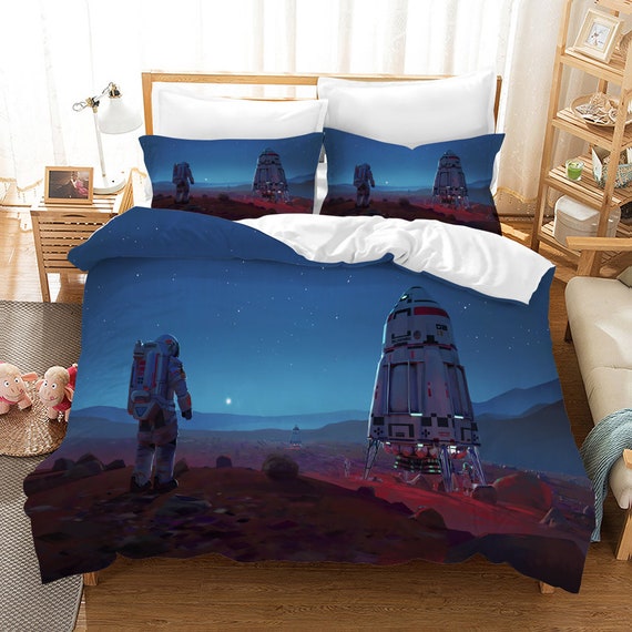 Astronaut Quilt Cover Bedding Sets Space Duvet Cover With Etsy