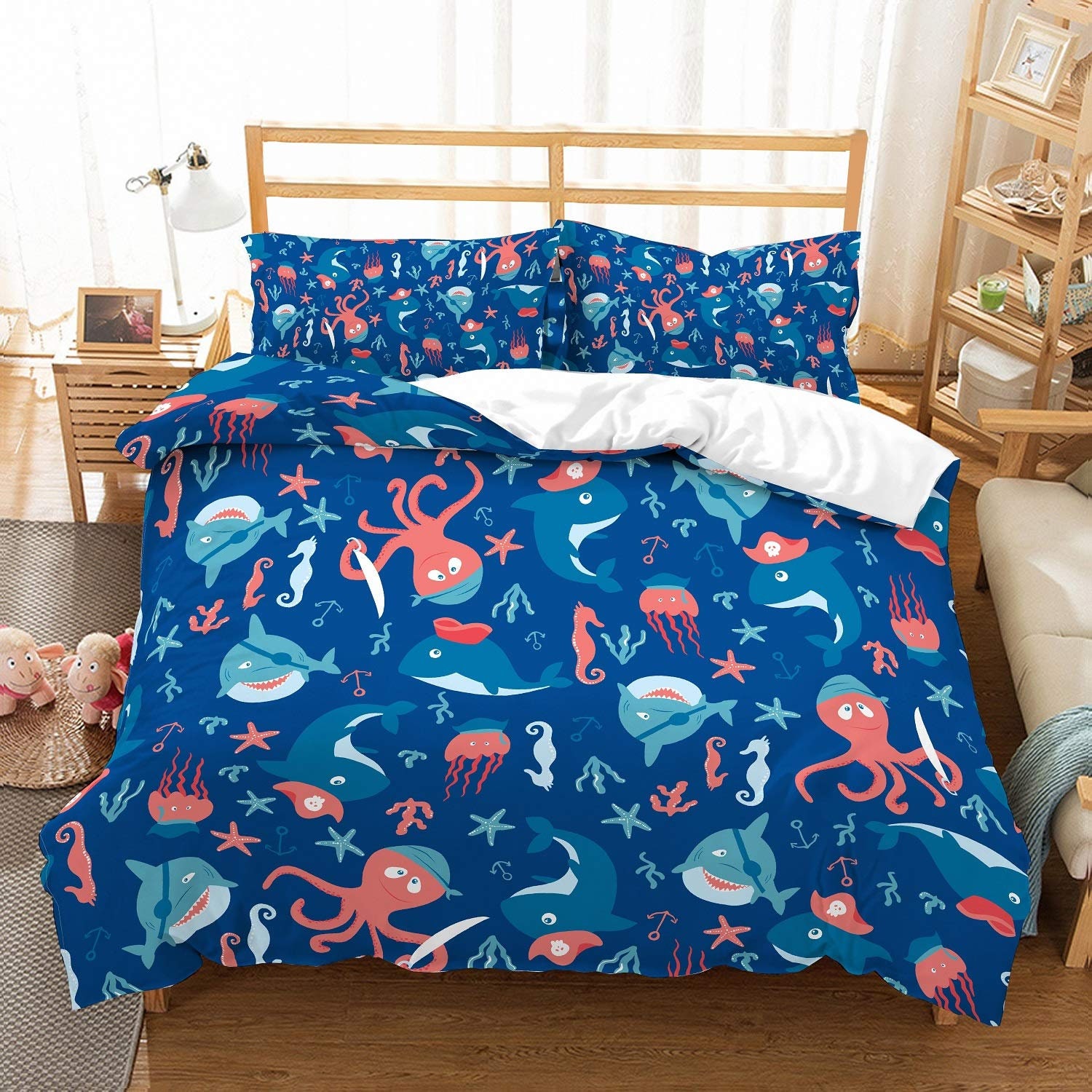 3d Shark Duvet Cover Ocean Bedding Sets With Pillowcases In Etsy