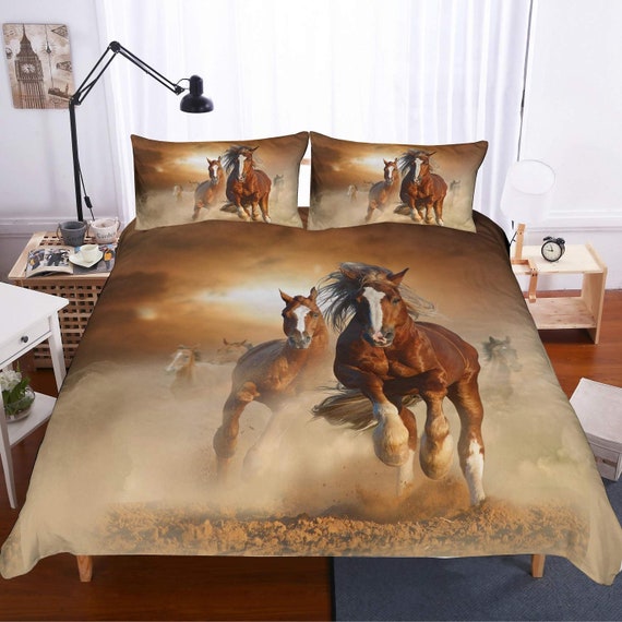 Bed Set Horse Animal Quilt Cover Duvet Cover With Pillowcases Single Twin Double Full Queen King Size