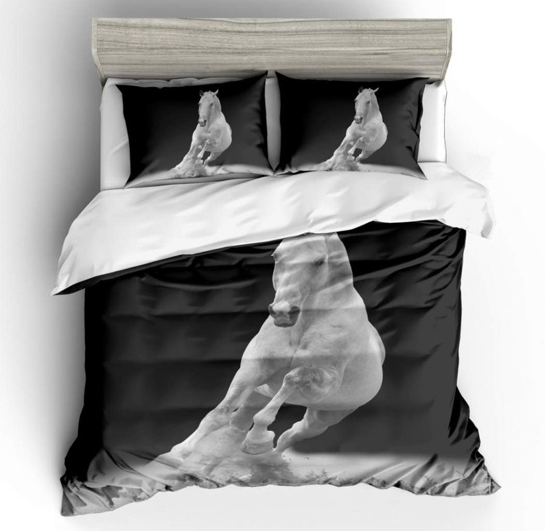 Bed Set Horse Animal Bedding Sets Duvet Cover And Pillowcases Etsy