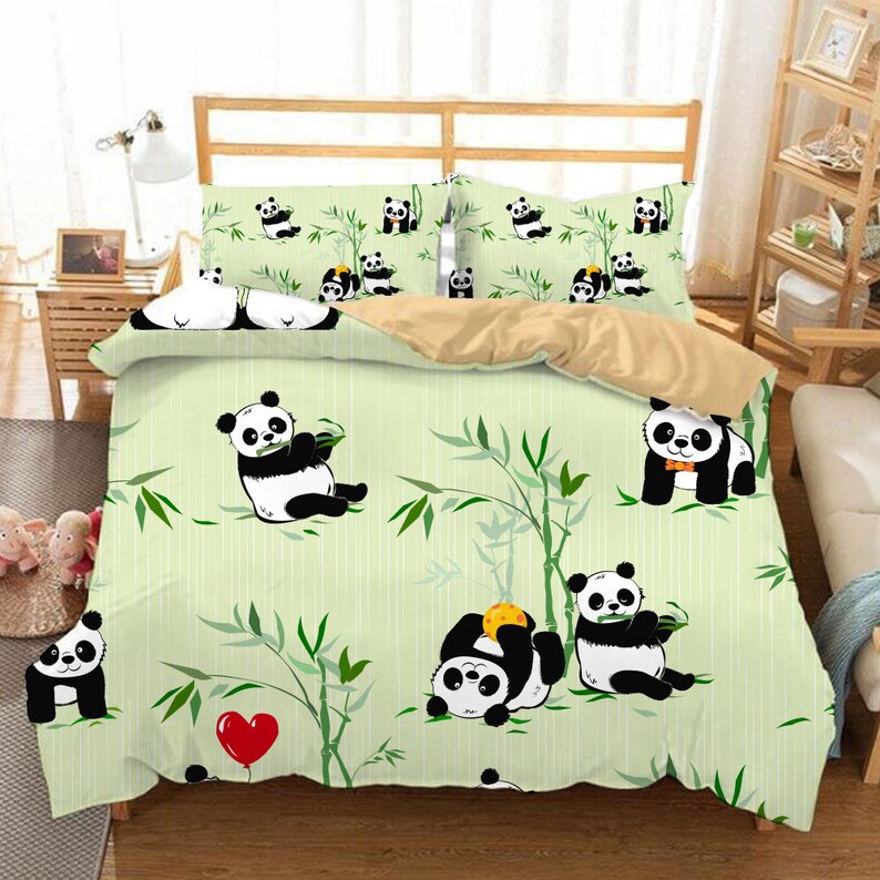 Bed Set Animal Panda Bedding Sets Duvet Cover And Pillowcases Single Double Full Queen King Size