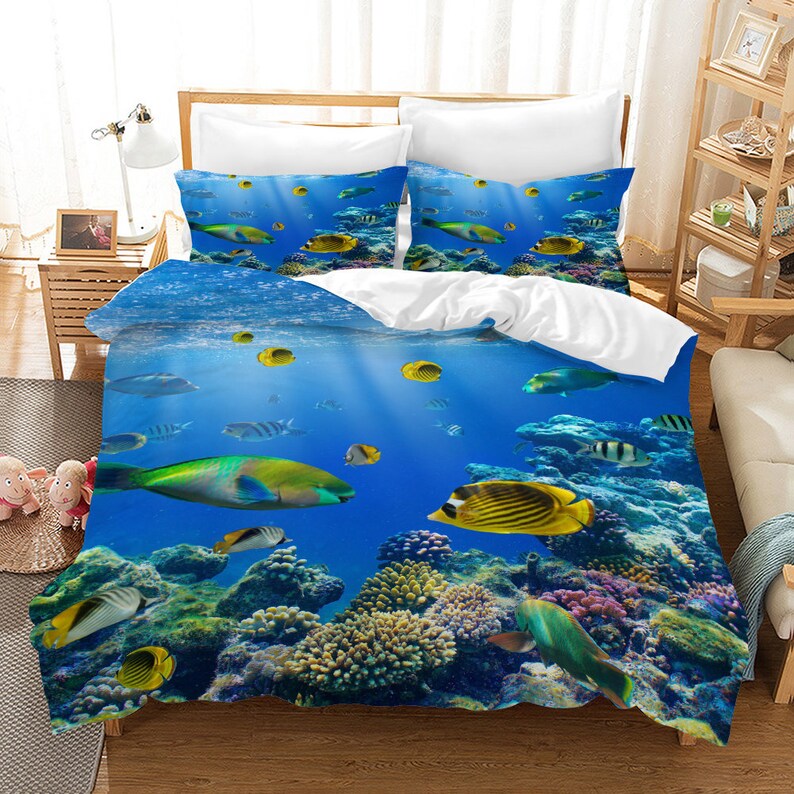 Bed Set Ocean Bedding Duvet Cover With Pillowcases Single Twin Bed Set Ocean Bedding Duvet Cover With