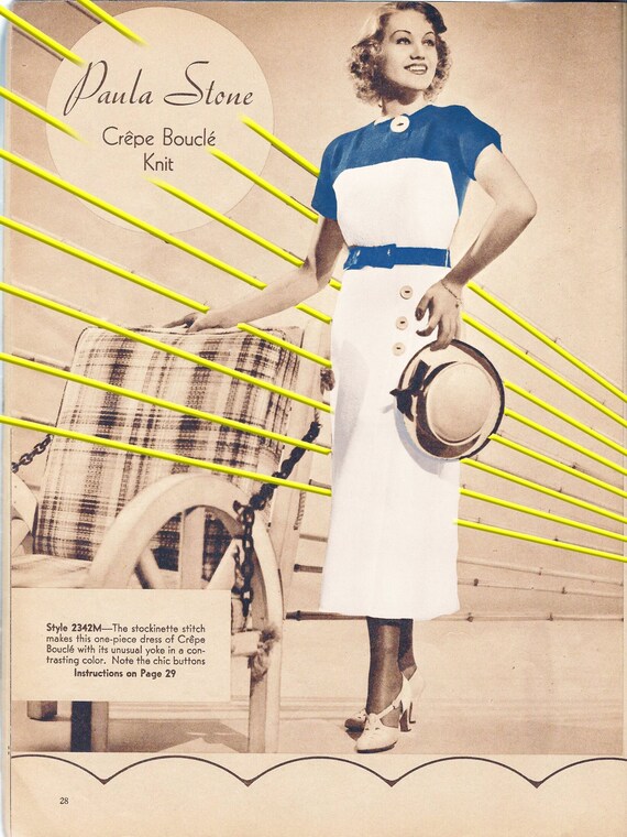 1930s Color Bock Dress, Blouse, Skirt Australia