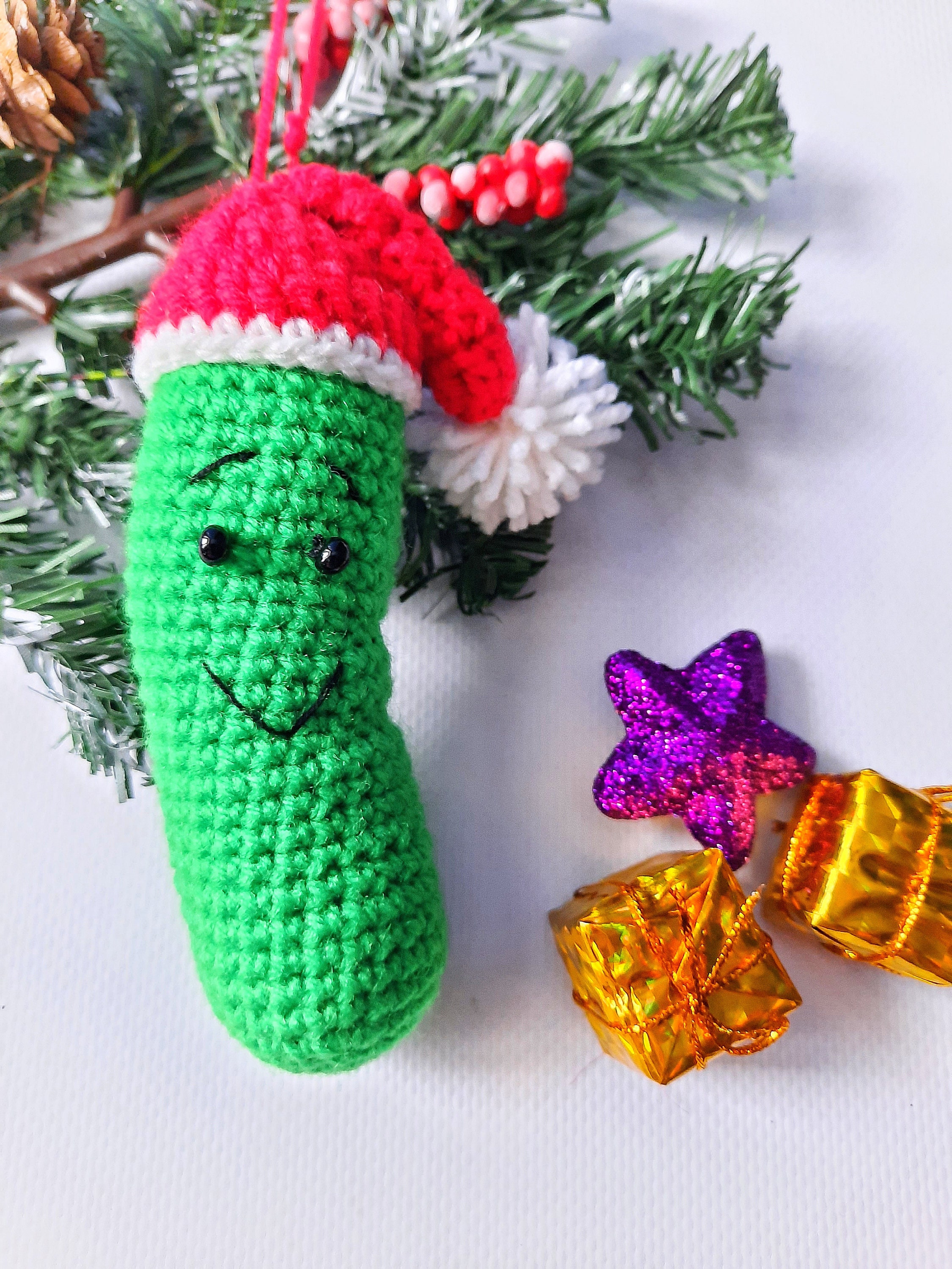Pickle crochet pattern easy crochet food Pickle ornament Etsy
