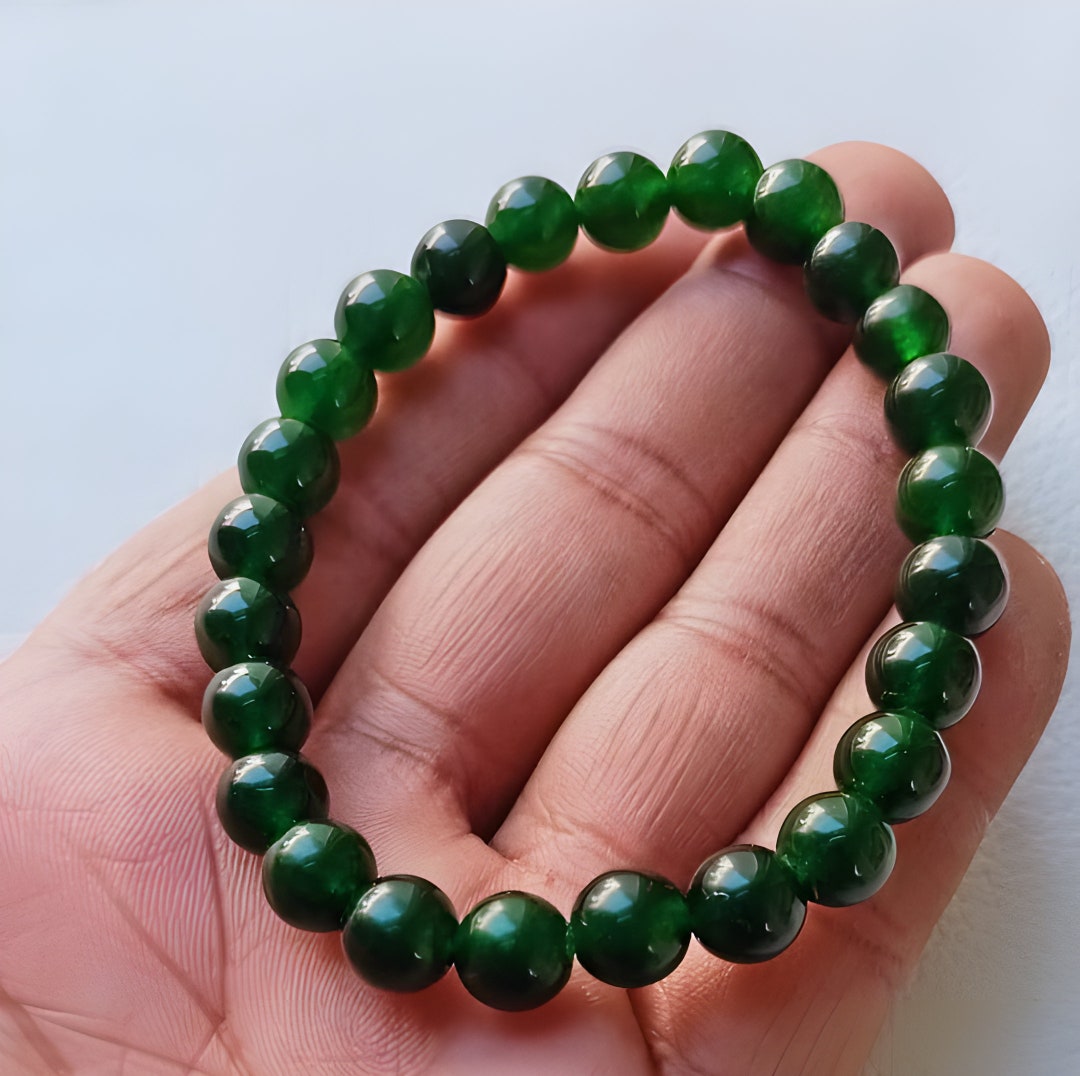 Green Jade Bead Bracelet Healing Crystal Jewelry Gift for Etsy