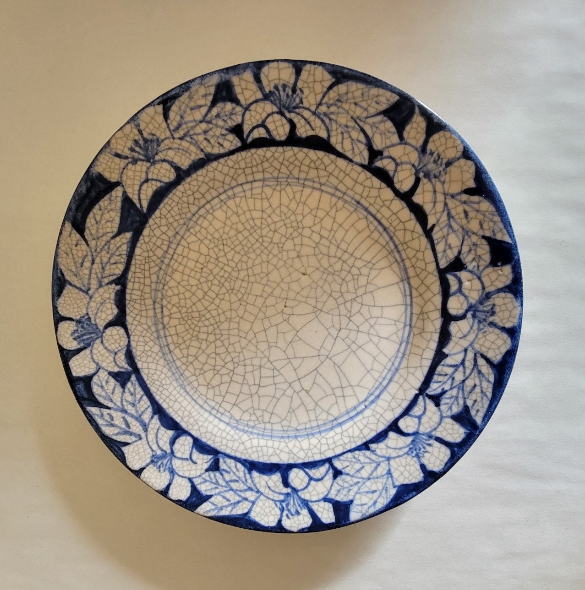 1930s Azalea Pattern Dedham Pottery 6 1/4" Bread & Butter Plate in Perfect Condition