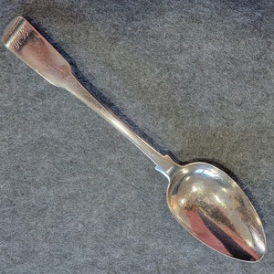 19th C Scottish Silver Tablespoon, Edinburgh 1851, Monogram HBB