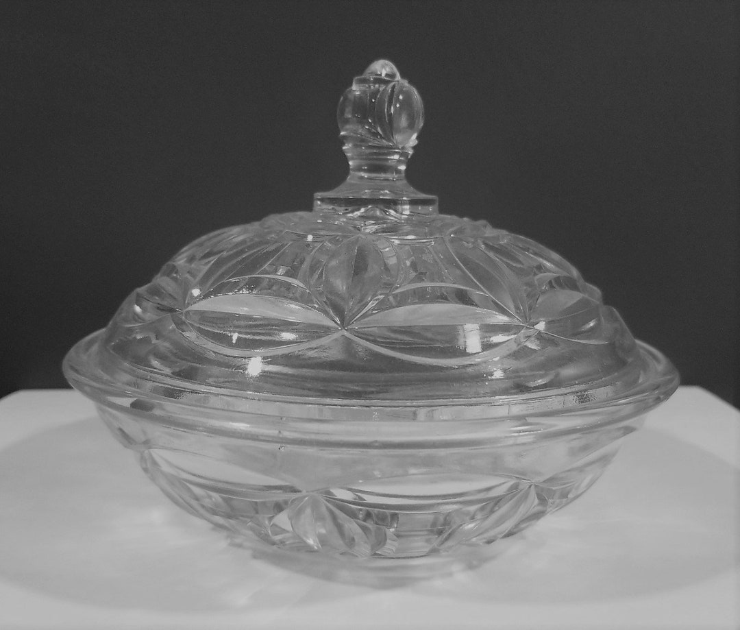 EAPG Covered Clear Glass Butter Dish Mellor by Gillinder & Etsy