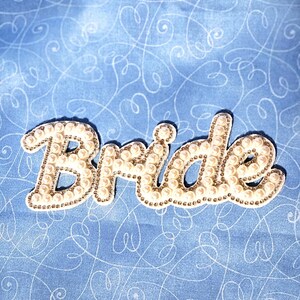 Elegant Pearl Bride Iron On Transfer / Bridal Robes, Totes & Bachelorette Outfits Iron-On Patch