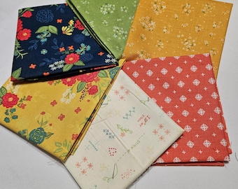 FQ Riley Blake Indigo Garden Fat Quarter Bundle 6 Pieces