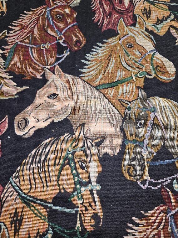 HY Horses All Over Cotton Quilting Craft Fabric