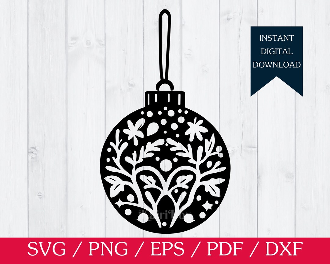 Round Christmas Ornament SVG, Round Ornament SVG, Holiday Decor SVG