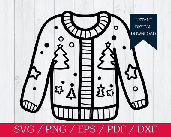 Ugly Christmas Sweater SVG, Festive Holiday Apparel Design, DIY