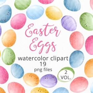 Huevos de primavera Acuarela Clipart, Huevos de Pascua pintados a mano Clip Art, Huevos de colores Clipart, Spring Holiday PNG Files, Descarga instantánea. C031