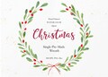 Christmas Wreath Clipart, Watercolor Christmas Garland, Holiday Wreath Png, Merry Christmas & Happy New Year Frame, Instant Download. CA010