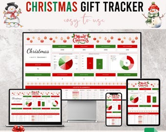 Weihnachtsgeschenk Tracker Google Sheets |  Urlaubsbudgetplaner, Geschenklistenplaner, Digital Shopping Tracker Tabelle Vorlage