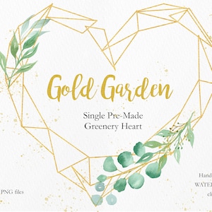 Coeur de couronne de feuilles de verdure.  Téléchargement instantané de cadre botanique floral. Faire-part de mariage Clipart, fête d'anniversaire PNG numérique pour le bricolage. BGD