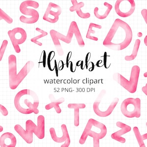 Acuarela Aphabet Clipart, Letras de acuarela, Pegatinas Aphabet dibujadas a mano, Clipart de escuela primaria PNG, Clipart para niños, Letras lindas.
