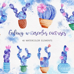 Aquarel Cactus Clipart Set, Handgeschilderde Botanische Clipa Art, Leuke Plant Clipart, Planner Stiker, Instant Download