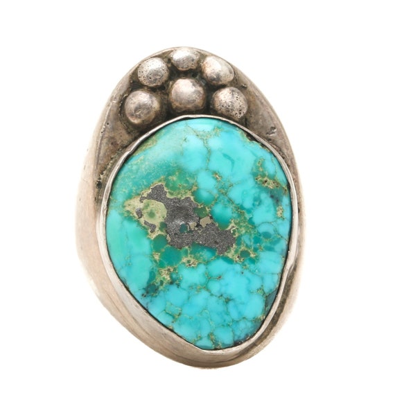 Antique Sterling Silver Turquoise Ring Gem