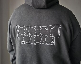 VR6 Oversized Hooded Sweatshirt, VR6 Hoodie, Embroidered car clothing