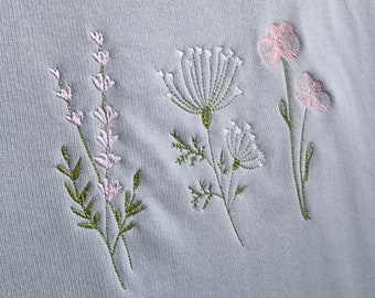 Coloured Wildflowers Organic Sweatshirt, Organic Sweatshirt, Vegan Sweatshirt, Wildflower Sweatshirt, Wildflowers