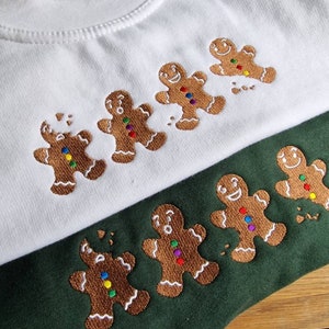 Christmas Jumper, Christmas Sweatshirt, Gingerbread Christmas Jumper Embroidered Christmas Sweatshirt. Christmas Clothing, Sweater