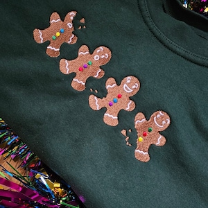 Children's Gingerbread Sweatshirt, Gingerbread Embroidered Sweatshirt, Christmas Jumper, Christmas Sweatshirt, Gingerbread Sweatshirt