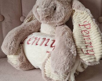 PERSONALISED EMBROIDERED RABBIT,Rabbit Soft Toy, Baby Gift, Baby Shower Gift, Personalised Baby Gift