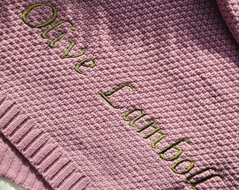 PERSONALISED BABY BLANKET -  Baby Blanket, Cable Knit, Baby Gift, Personalised Baby Gift, Baby shower gifts, Baby boy gift, Baby girl gift