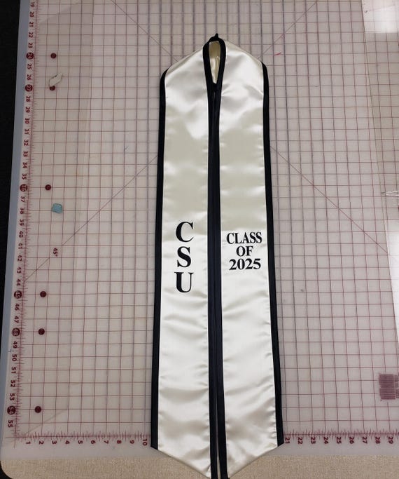 A Custom Satin Graduation Sash & Stoles - Graduation Gifts - Satin Grad Stoles MAX 4 LETTERS vertical and Class of 2025 or 2026 2 To 3 Weeks