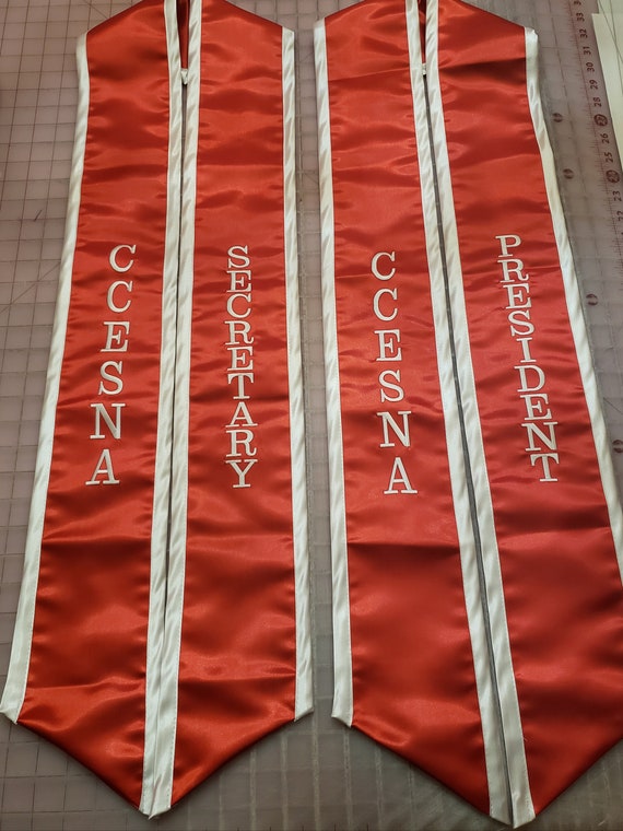 A Custom Satin Graduation Sash & Stoles - Graduation Gifts - Satin Grad Stoles MAX 10 LETTERS vertical and Class of 2025 2 To 3 Weeks