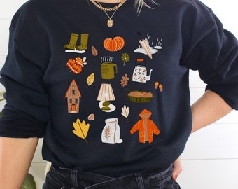 Cottagecore Autumn Pull Over, Pumpkin Season Shirt, Fall Sweatshirt, Sweater Weather Shirt, Cottagecore Sweatshirt For Fall,