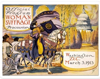 Women's 1913 March Stickers, Voting Rights Stickers 3 x 3", 4 x 4" 5.5 x 5.5", Women's Rights Stickers, Women's Suffrage Stickers