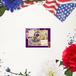 Sticker: 1913 Women's March On Washington outlined with velvety purple, with white and gold embellishments