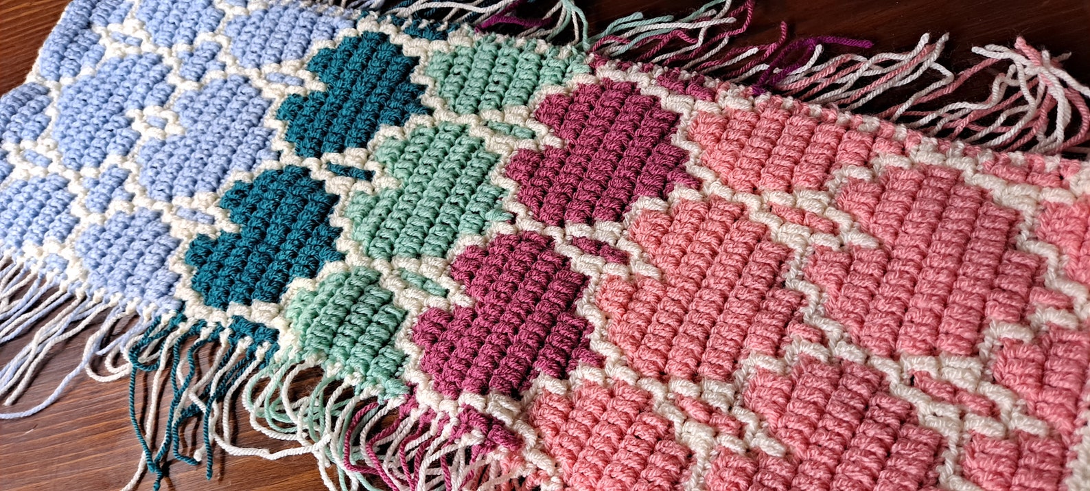 Mosaic Crochet Pattern 43 Staggered Hearts Charts & WRITTEN Etsy