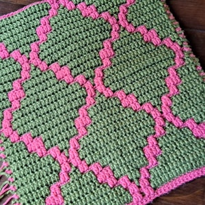 Mosaic Crochet Pattern #47- Charts with WRITTEN ROW REPEATS