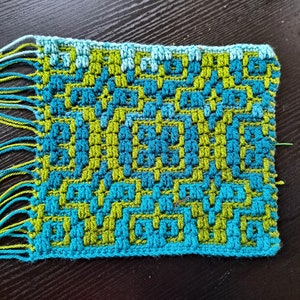 Mosaic Crochet Pattern # 61 - Charts with WRITTEN ROW REPEATS- Multiple 18+4