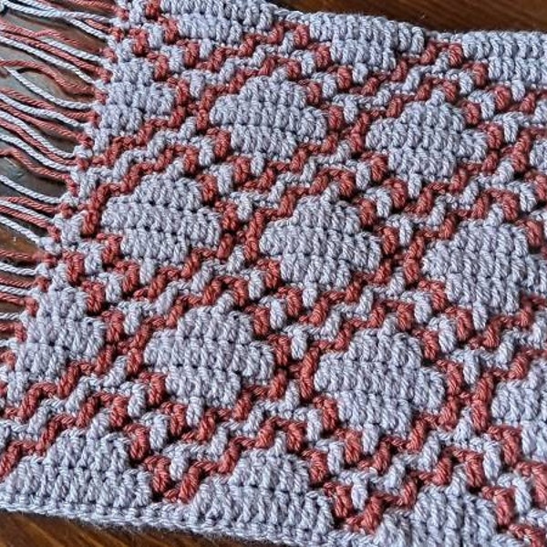Mosaic Crochet Pattern #9 Chart with WRITTEN ROW REPEATS