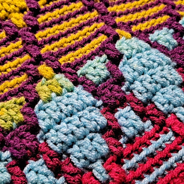 Mosaic Crochet Pattern #1 Charts ONLY - Flat & In the Round