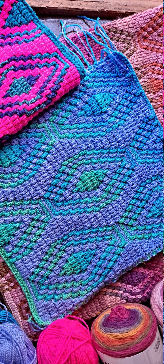 Moroccan Lantern Mosaic Crochet Charts Only - Flat & In The Round Charts