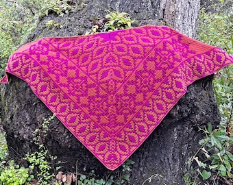 Farahan Mosaic Crochet Shawl - Triangle Shawl Written Pattern