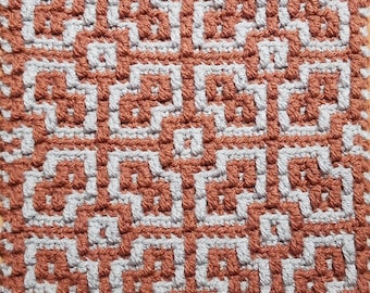Mosaic Crochet Pattern #15 Chart with WRITTEN ROW REPEATS