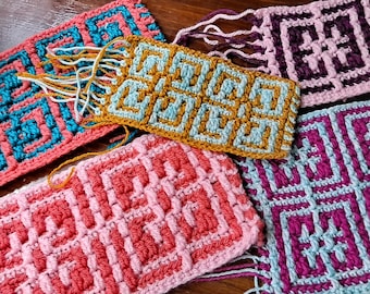 Mosaic Crochet Pattern #48 - 4 design Variations included - CHARTS & WRITTEN REPEATS