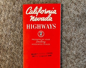 California, Nevada highways map, 1935 FREE SHIPPING